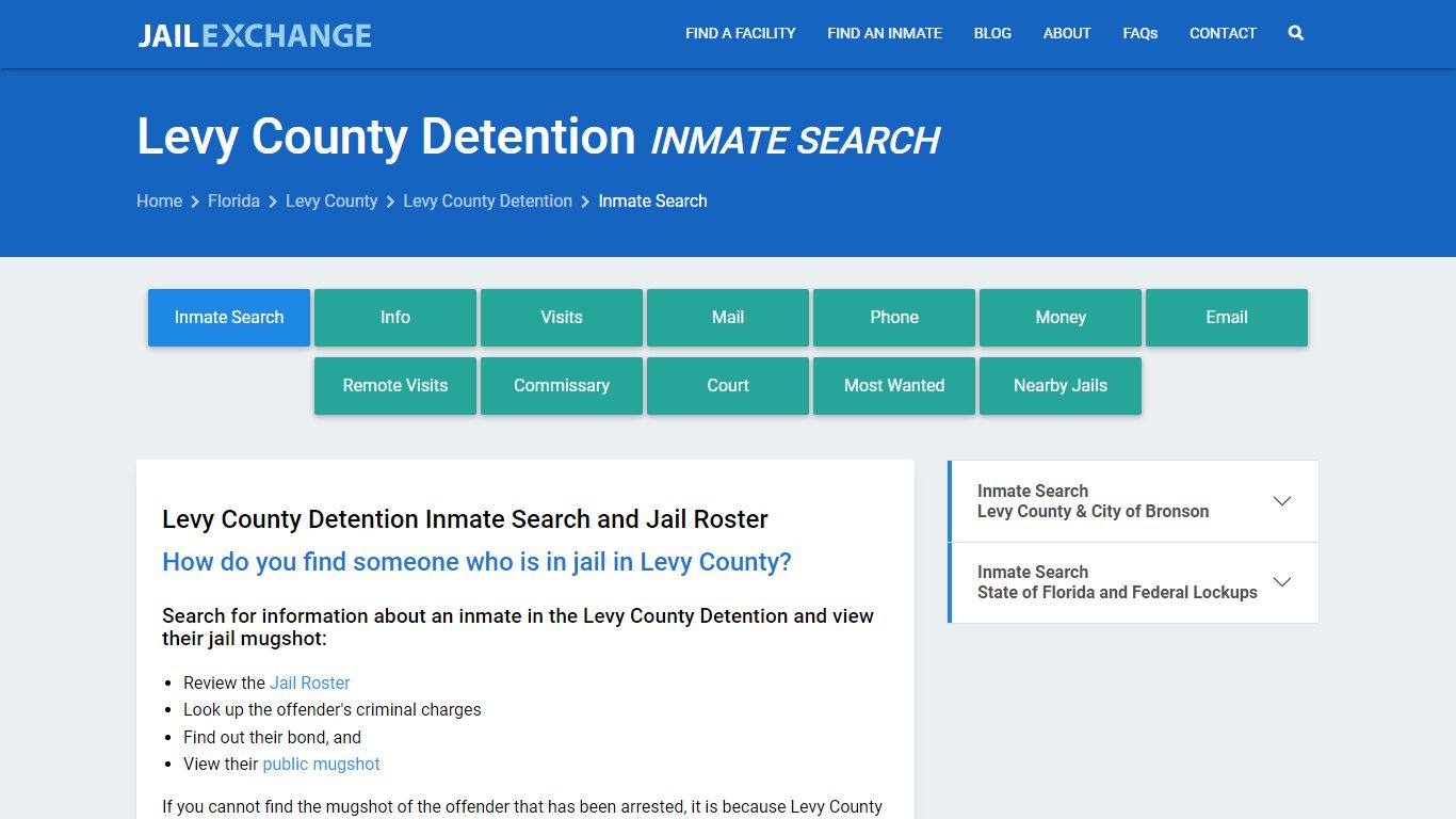 Inmate Search: Roster & Mugshots - Levy County Detention, FL
